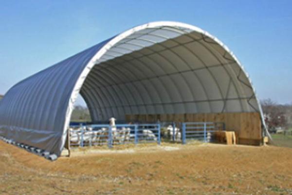 34'Wx60'Lx17'4"H hoop building shelter